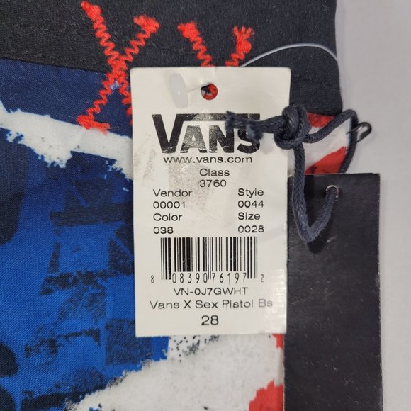 Vans X Sex Pistols Swim Trunks Shorts Men size 28 or Youth Medium - Picture 2 of 3